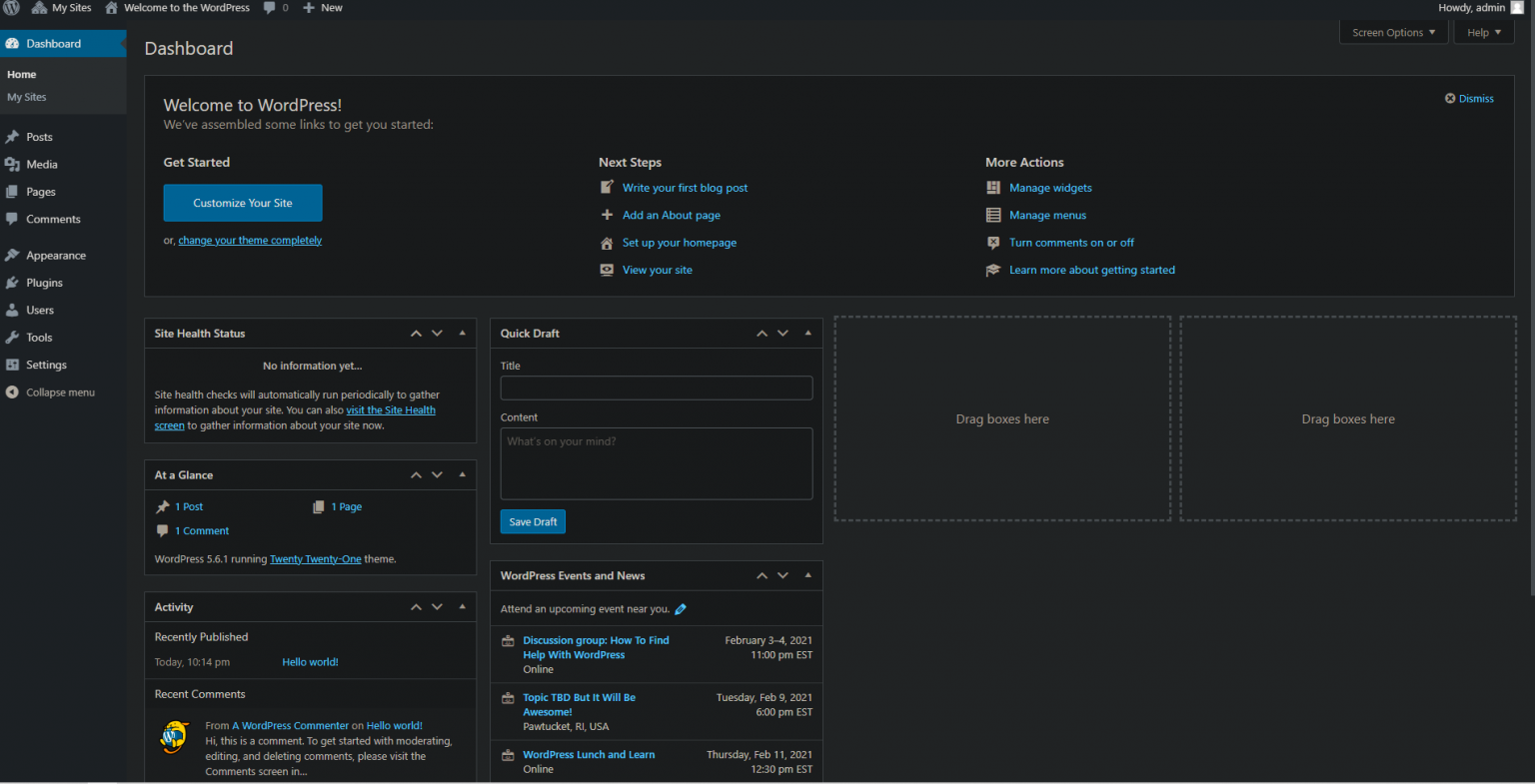 Create a WordPress Instance - CaaB
