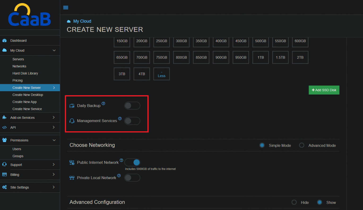 Create cPanel Instance - CaaB